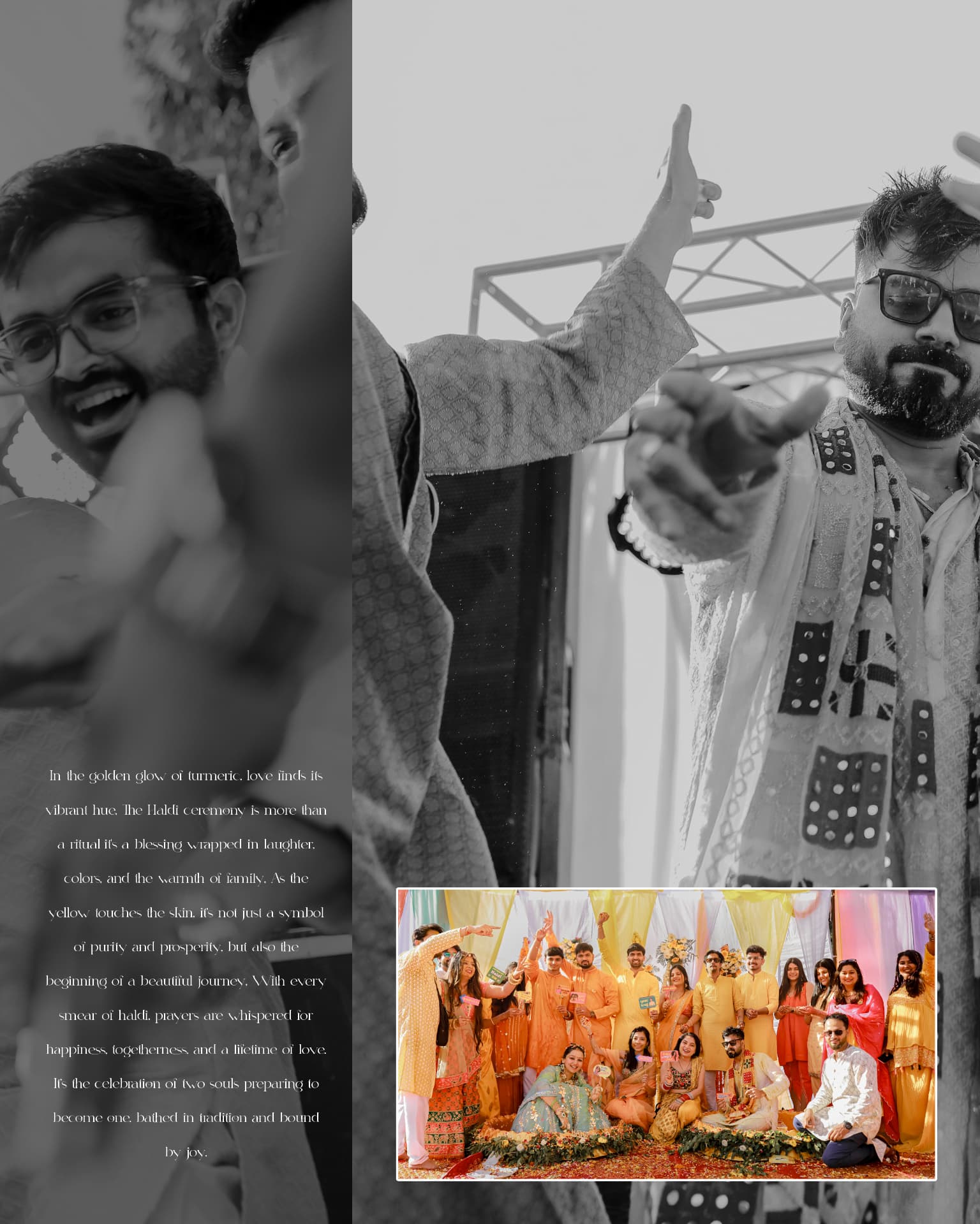 The full haldi group photograph with family and friends